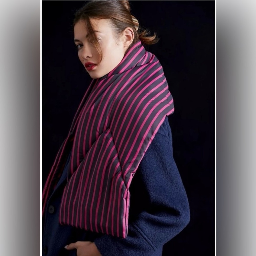 Maeve by Anthropologie Packable Puffer Striped Scarf - Picture 2 of 10